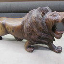 【木彫り】ライオン◆約70cm◆獅子◆置物◆彫刻◆インテリア 