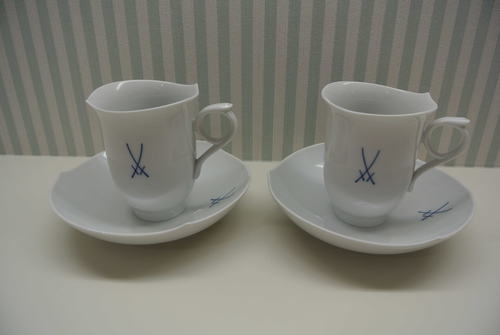 マイセン 双剣 コーヒーカップ＆ソーサー ペアセット Meissen