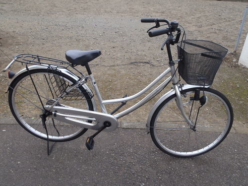 終了　サイモト　ママチャリ　２６インチ　シングルギヤ　カギ新品　中古自転車　047