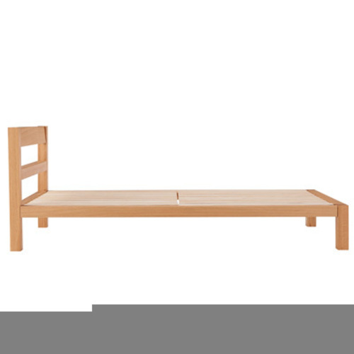 2018年無印天然木製ベッド/シングル幅100cm　ブラウン木製