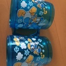 ディズニー３つの青色コップ、冷用ドナルドコップ