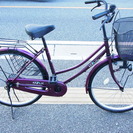 お買い上げ有難うございましたママチャリ　24インチ　自転車　紫