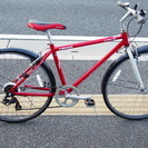 お買い上げ有難うございましたクロスバイク　自転車　28インチ　6速　赤