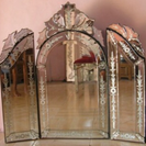 ベネチアンミラー三面鏡（化粧台などにぜひ）