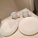 美品♡白い陶器のお皿とマグカップのペアセット