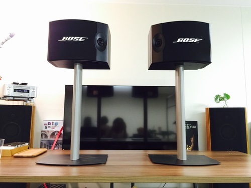 【完動美品】Bose 301V スピーカーシステム [ペア] 純正スタンド付き ＋ Bose 1705Ⅱ（アンプ）