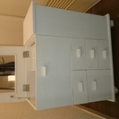 白いコスメワゴン　木製　コスメボックス　メイクボックス