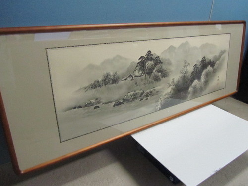 【片山孝雄】水墨画◆山水◆風景◆日本画◆額装◆横約138.5cm