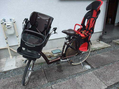3人乗り　子供乗せ自転車　ブリヂストン　アンジェリーノ　後部チャイルドシート付、（Angelino AG26-2 BRIDGESTONE）