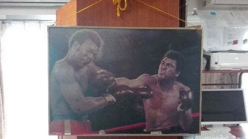 初代世界統一戦チャンピオン同士の、パネルです