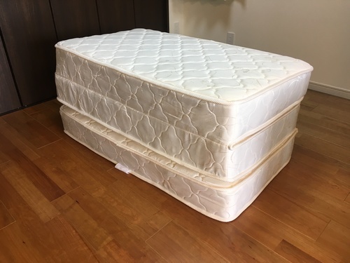 タンスのゲン マットレス 三つ折り セミダブル ボンネルコイルマット