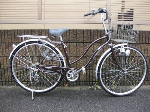 【販売済】【351】【整備済】軽快車　27インチ　シマノ製外装6段ギヤ　ダイナモライト【7000円】