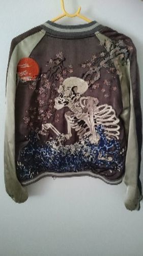 スカジャン レア❗一点物リバーシブル 骸骨&舞妓