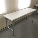 折りたたみ会議テーブル／ホワイト　幅150×奥45×高さ70cm...