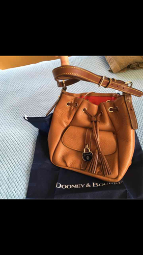 DOONEY & BOURKE #36204 Burgundy Saffiano Leather Hobo Shoulder Bag