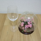 グラスとお花の置物