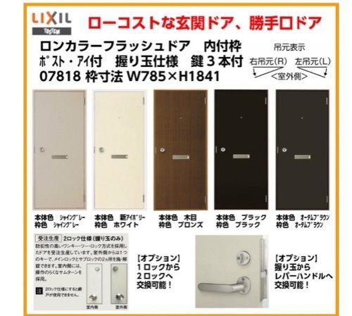 アパート玄関ドア、勝手口ドア、凡用ドア DIYできる方