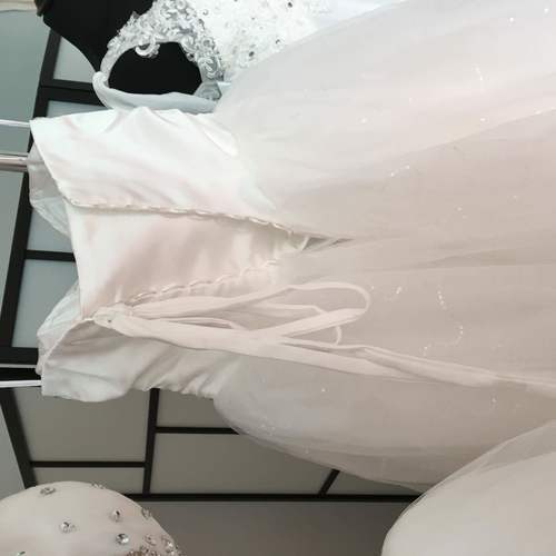 ビーズ刺繍リメイク前上がりメッシュフィッシュテールドレス結婚