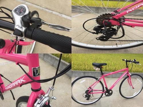 クロスバイク ピンク 700C アルミフレーム 700C アルミフレームクロスバイク 白ピンク フロントサス