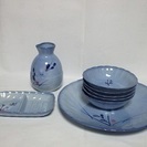 藍色の食器セット　（訳アリの為大皿はおまけで）・キッチン用品