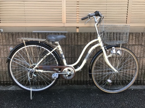 【販売済】【358】【整備済】軽快車　27インチ　シマノ製外装6段ギヤ　ダイナモライト【8000円】