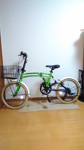 （売れました。ありがとうございました（^-^）　折り畳み自転車　タイヤのサイズは20インチ　DOPPELGANGER（ドッペルギャンガー）M6　グリーンです。