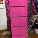 収納BOX 衣装ケース ピンク 5段 プラスチック