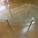 2段式ガラステーブル