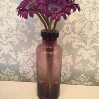 パープルの花瓶&造花（セット）