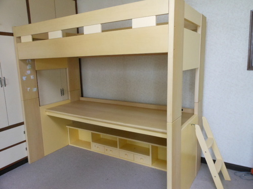 ロフトベット 引き取り 決まりました）木製ロフトベッド（机 
