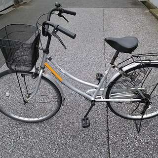【軽・整備済】 26インチ自転車 ママチャリ シルバー色