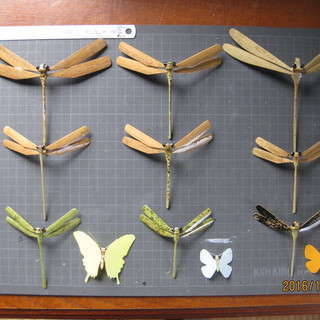 竹細工(3) バランストンボと蝶々