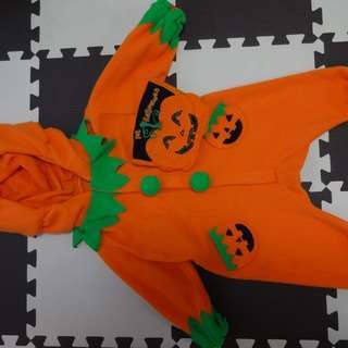 防寒着　フリース　ハロウィン　かぼちゃ　80cmくらい