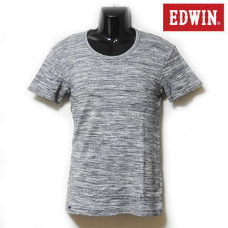 Tシャツ EDWIN 丸首ストレッチTシャツ 杢系グレー