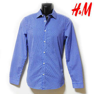 長袖シャツ H&M ワイシャツ系 ブルーストライプ US/S