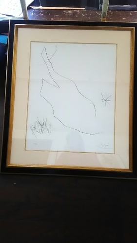 Miro のrリトグラフ（版画）４３×５５ｃｍ　　２９/75
