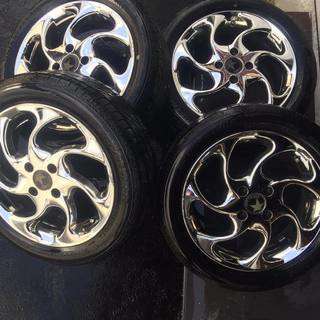 ☆ＬＵＣＫＹ　ＳＴＡＲ　☆♪４本ＳＥＴ　タイヤ/アルミ　１６５/５５Ｒ１５♪溝有り