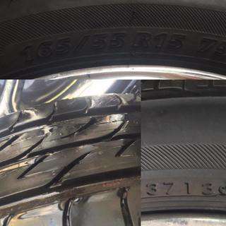 ☆ＬＵＣＫＹ　ＳＴＡＲ　☆♪４本ＳＥＴ　タイヤ/アルミ　１６５/５５Ｒ１５♪溝有り
