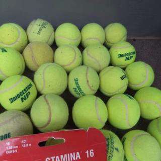 テニスラケット2本＆ボール61個　　新品ガット付