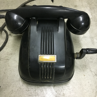 骨董品 昭和初期ハンドル式黒電話