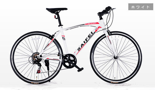 新品！クロスバイクSAIFEI　SF-02ホワイト　本格販売開始！自社ブランド・1年保証・工具・鍵・ライト付き