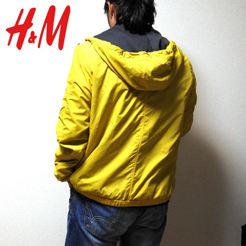 パーカージャケット H M ナイロンパーカー イエロー S M しん 新検見川のジャケット メンズ の中古 古着あげます 譲ります ジモティーで不用品の処分