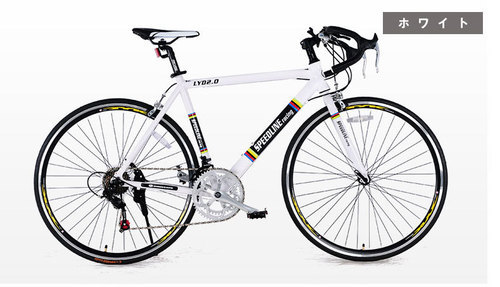 新品！ロードバイクSAIFEI　SF-11ホワイト　アルミ製　本格販売開始！自社ブランド・1年保証・工具・鍵・ライト付き