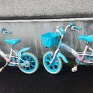 双子向け　14インチ自転車　中古　補助輪あり