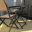 折りたたみ式ガーデンテーブル&チェア2脚セット