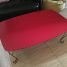 猫脚テーブル☆赤いテーブル、レトロ、コーヒーテーブル