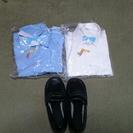 子供スーツ(120)・靴(18.5)・ワイシャツ(120:白とブルー)