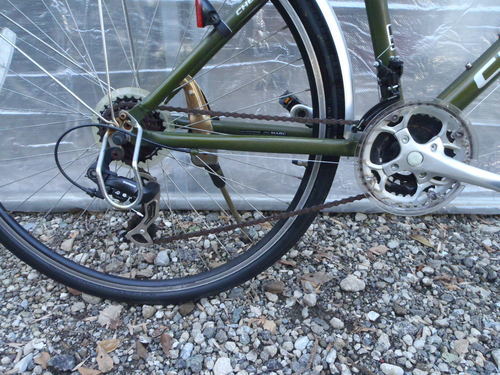 終了　あさひ　クロスバイク　700c　3×7段ギヤ　カギ新品　中古自転車　058