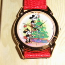 ディズニー　ミッキーマウス　クリスマスバージョン（赤）　腕時計　...