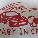 BABY IN CAR ステッカー ドリフト赤